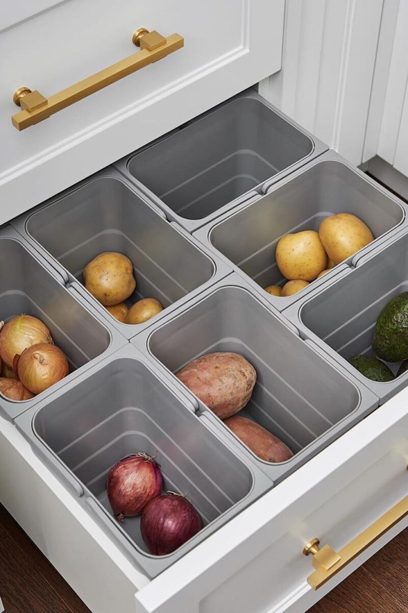 food storage drawer for kitchen space saving